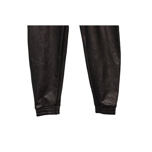 SPANX Faux Leather Like Joggers Size Large Black Pull On Elastic Waist Pockets - Picture 6 of 14